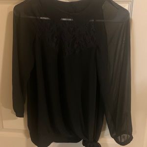 French Connection sheer black blouse